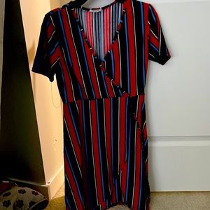 Red, light blue, black, white and red stripes, thin material, Ardene